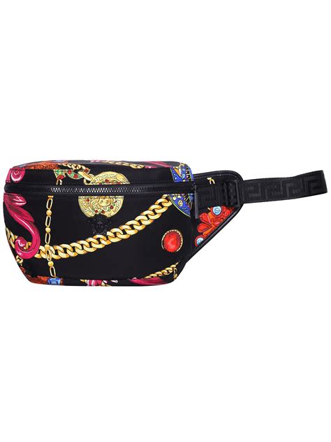 versus versace black embellished belt bag|versace shoes for women.